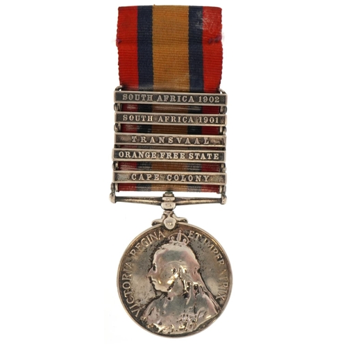 674 - A British military Queen Victoria South Africa medal awarded to 7489 PTE.W.FAGG.VOL.COY E.KENTREGT w... 