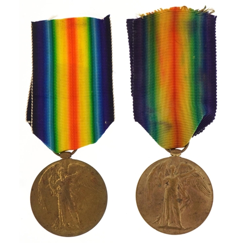 663 - Two British military World War I Victory medals awarded to 28765 PTE.W.FITZPATRICK.LAN.FUS. and 4379... 