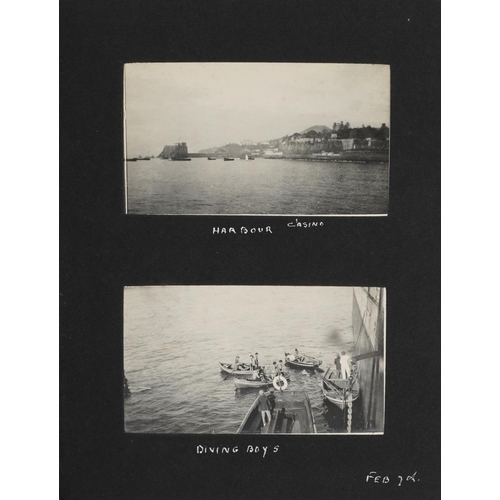 1630 - An early 20th century album of black and white photographs of aboard the SS Alondra between January ... 