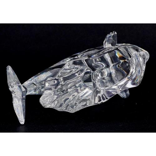 396 - A Swarovski crystal study of an orca whale, 10cm high, with box.