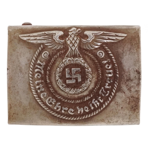 752 - A German military interest SS steel belt buckle.