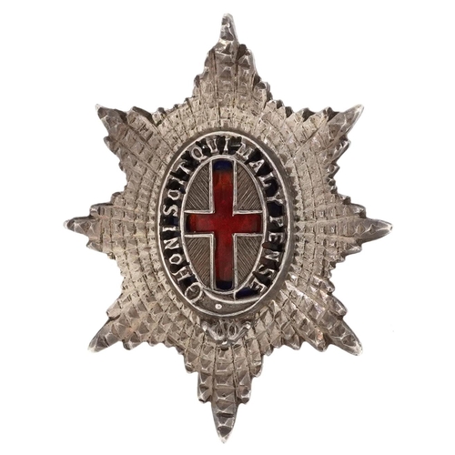 758 - ***WITHDRAWN***A military interest sterling silver and enamel Coldstream Guards officer's cap badge,... 