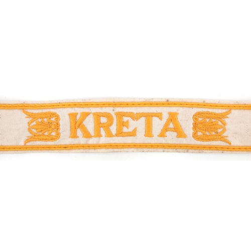 764 - A German military World War II Kreta cuff title.