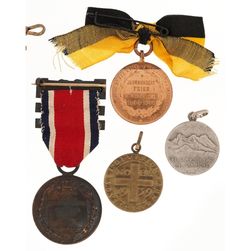 755 - Eight military interest medallions including French Rally Cyclist's Military, Field Marshal Lord Rob... 