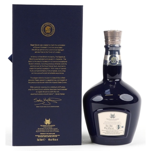 386 - A bottle of Royal Salute 21 Years Old Signature Blend Scotch whisky with box.