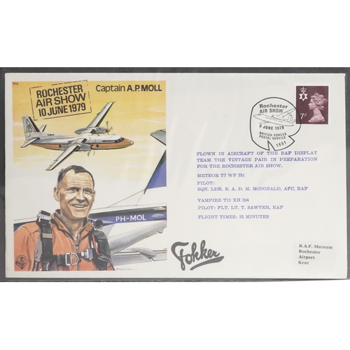 1526 - A collection of military aviation interest first day covers arranged in an album.