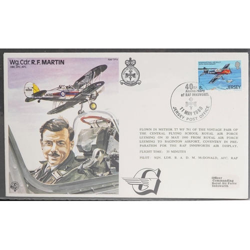 1526 - A collection of military aviation interest first day covers arranged in an album.