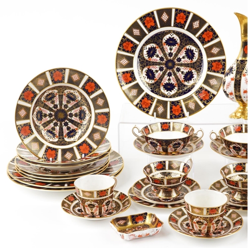  A selection of Royal Crown Derby Old Imari dinner and teaware including six cups and saucers, dinner... 