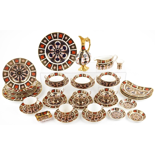  A selection of Royal Crown Derby Old Imari dinner and teaware including six cups and saucers, dinner... 