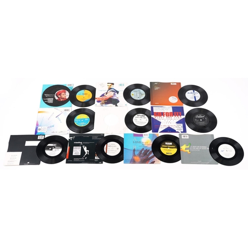 472 - Ten promotional 45rpm vinyl records comprising Rookie 5 'Go For It', ASK 'Dream', David Grant 'Keep ... 