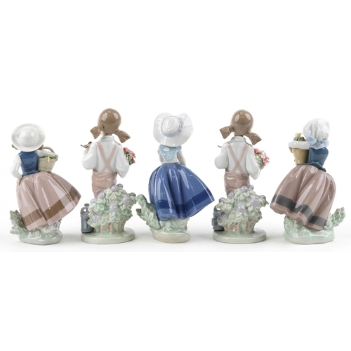 772 - Five Lladro figures of young children with flowers - Pretty Pickings numbered 5222, Sweet Scent numb... 