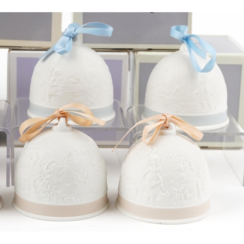 780 - A group of Eight Lladro bells, each boxed.