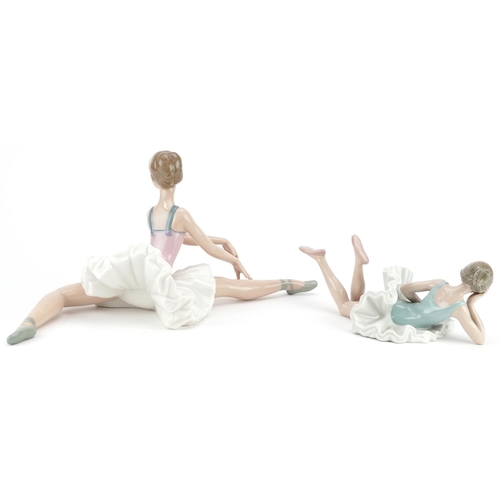 756 - Two Nao figures of ballerinas - Ballet Exercise 2, the box numbered 01209 and Dancer with Ball, the ... 