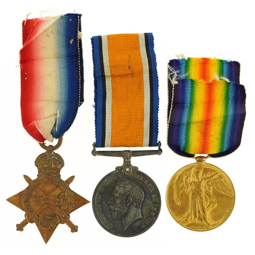 656 - British military World War I medal trio awarded to 8971 PTE.A.B.SMITH.A.S.C..