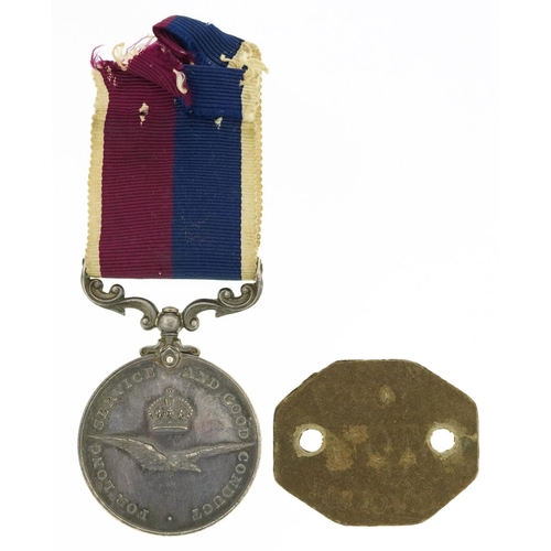 683 - A military interest Royal Air Force Long Service & Good Conduct medal and identity tag, the medal aw... 