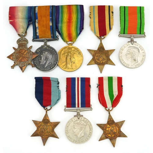  British World War I medal trio and World War II medals, the trio awarded to 17900 CPL.A.J.DAWES.R.LA... 