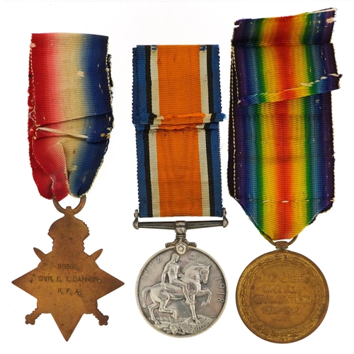 657 - A British military World War I medal trio awarded to 69360 DVR.E.T.CANNON.R.A..