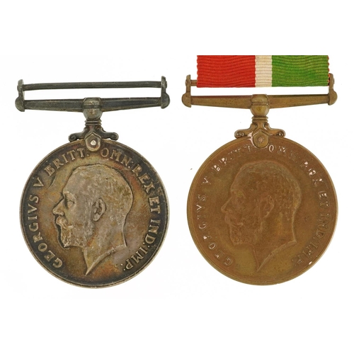 690 - A British military World War I Defence medal and Mercantile Marine medal awarded to Patrick Doyle.