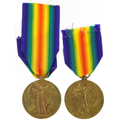 662 - Two British military World War I Victory medals awarded to 53710 PTE.J.S.LILLIE.LAN.FUS. and 52761 P... 