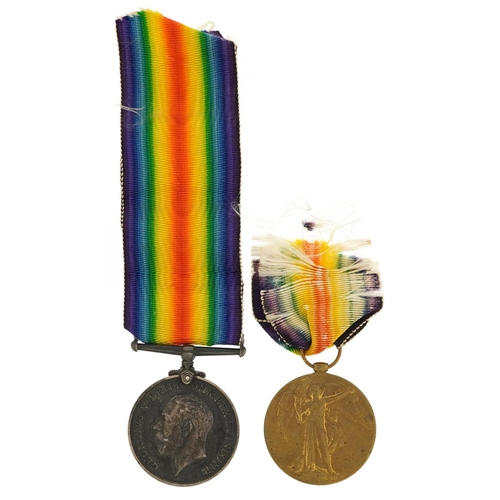 659 - Two British military World War I medals comprising Victory medal awarded to M1-6247 PTE.J.S.S.ELLIS.... 