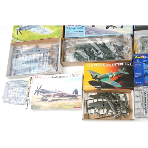 573 - A collection of model aeroplane kits with boxes including Italeri, Revell, Monogram and X Trakit.