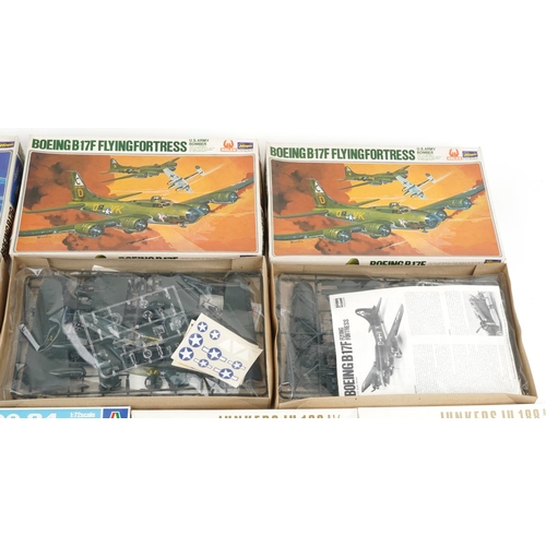 570 - A collection of model aeroplane kits including Revell, Hasegawa and Italaerei.