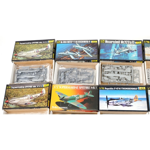 572 - A collection of 1:72 scale Heller model collector's kits including DH 89 Dragon Rapide, Lockheed L-7... 