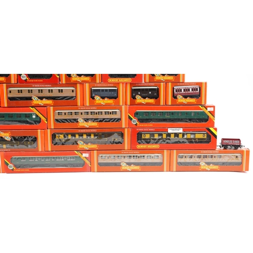 510 - A collection of Hornby OO gauge coach sets together with wagons including R.229, R.233, R.219 and R.... 