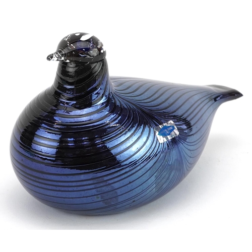 1205 - A mid 20th century Iittala Nuutajärvi, Finland, art glass model of a bird, boxed.