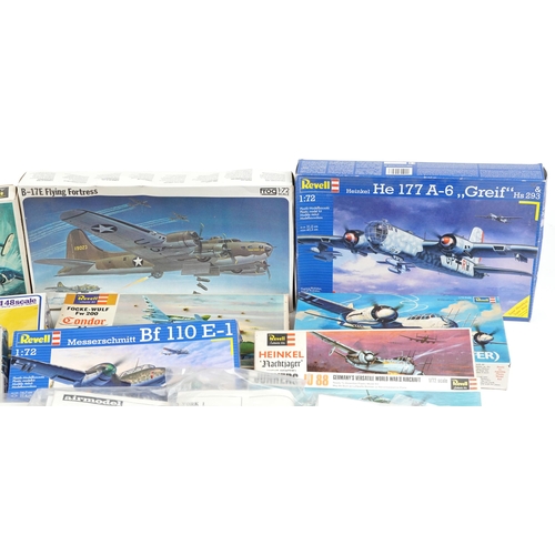 556 - A collection of collector's model aeroplane kits including Revell, Italaerei, Frog and Fujimi.