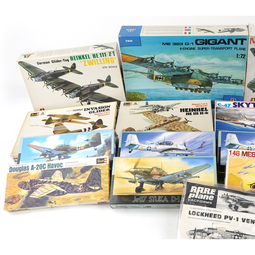 556 - A collection of collector's model aeroplane kits including Revell, Italaerei, Frog and Fujimi.