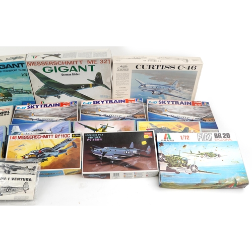 556 - A collection of collector's model aeroplane kits including Revell, Italaerei, Frog and Fujimi.