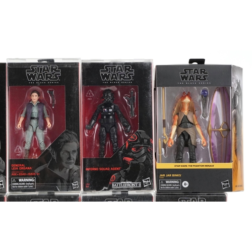 612 - Ten as new Star Wars The Black Series collectable figures including Sith Jet Trooper, Kylo Ren, Infe... 