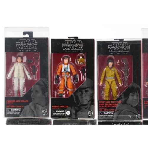 616 - Ten as New Star Wars The Black Series collectable figures including Wedge Antilles, Resistance Tech ... 