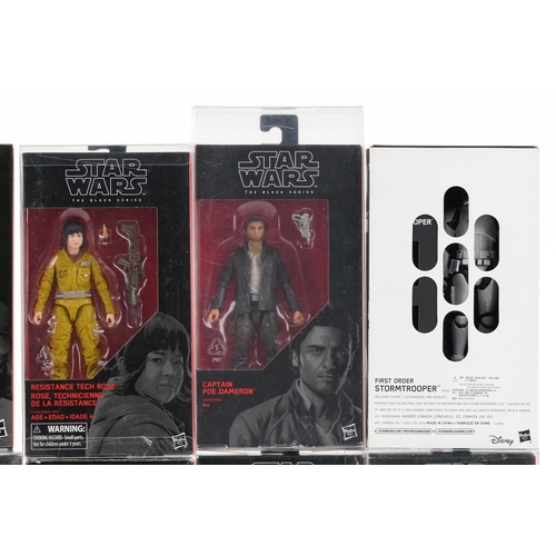 616 - Ten as New Star Wars The Black Series collectable figures including Wedge Antilles, Resistance Tech ... 