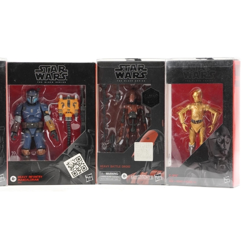 631 - Five as New Star Wars The Black Series collectable figures comprising Heavy Battle Droid, Heavy Infa... 