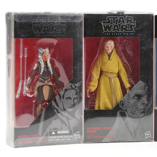 630 - Five as New Star Wars The Black Series collectable figures comprising Ahsoka Tano, Supreme Leader Sn... 