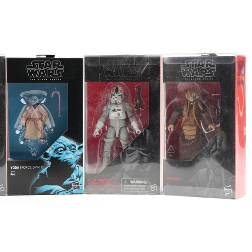 630 - Five as New Star Wars The Black Series collectable figures comprising Ahsoka Tano, Supreme Leader Sn... 