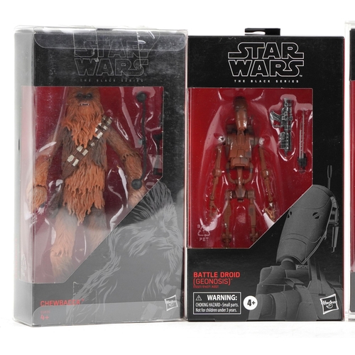 624 - Five as new Star Wars The Black Series collectable figures comprising Darth Reven, Clone Commander W... 