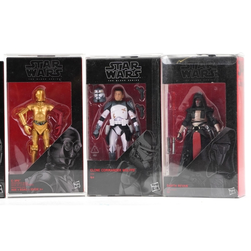 624 - Five as new Star Wars The Black Series collectable figures comprising Darth Reven, Clone Commander W... 