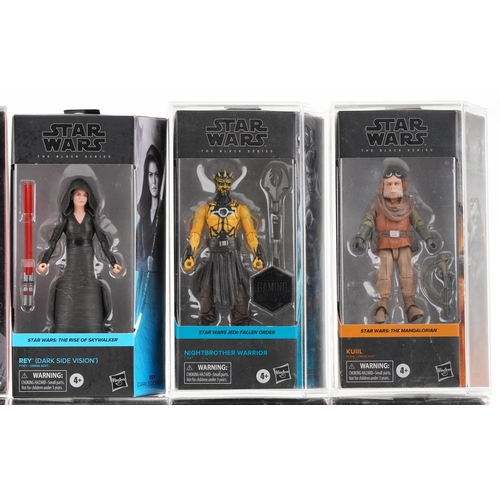 610 - Ten as new Star Wars The Black Series collectable figures including Rey Dark Side Vision, Tuskan Rai... 