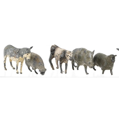 528 - A small collection of vintage Britains hand painted lead farm animals.