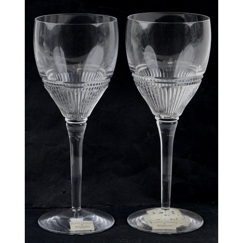 433 - A pair of Jasper Conran for Waterford Crystal large wine glasses, boxed.