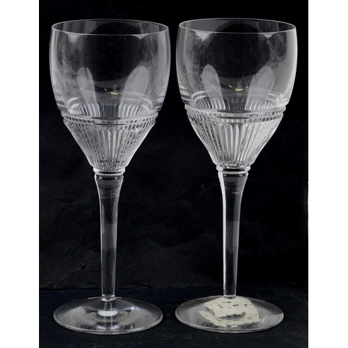 433 - A pair of Jasper Conran for Waterford Crystal large wine glasses, boxed.