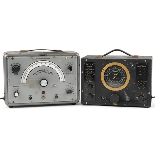 1310 - Two vintage electronic meters comprising Taylor model 65B all wave signal generator and Taylor model... 