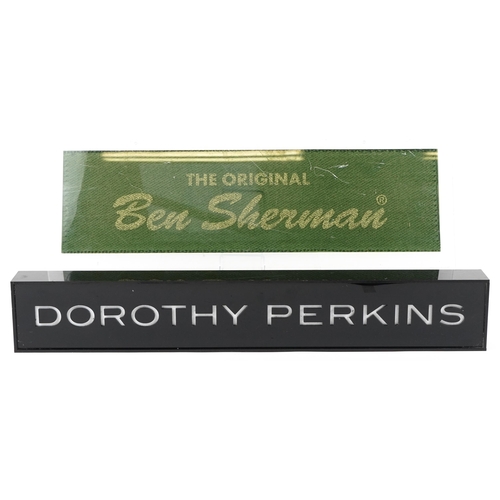 1214 - Two advertising shop displays - The Original Ben Sherman and Dorothy Perkins, the largest 80cm in le... 