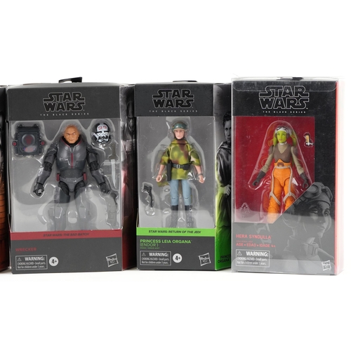 617 - Five as new Star Wars The Black Series collectable figures comprising Hera Syndulla, Wrecker, The Ar... 