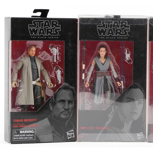 620 - Five as new Star Wars The Black Series collectable figures comprising Moff Gideon, Tobias Beckett, C... 