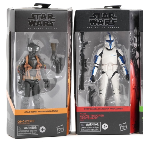 618 - Five as new Star Wars The Black Series collectable figures comprising Q9-O, Phase 1 Clone Trooper Re... 