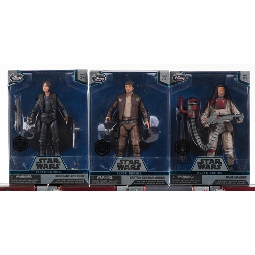 614 - Seven as new Star Wars The Elite Series diecast collectable figures including Baze Malbus, Captain C... 